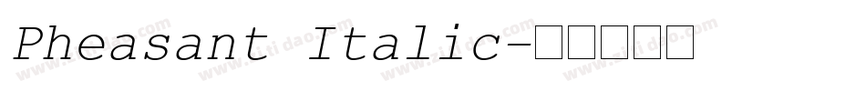 Pheasant Italic字体转换